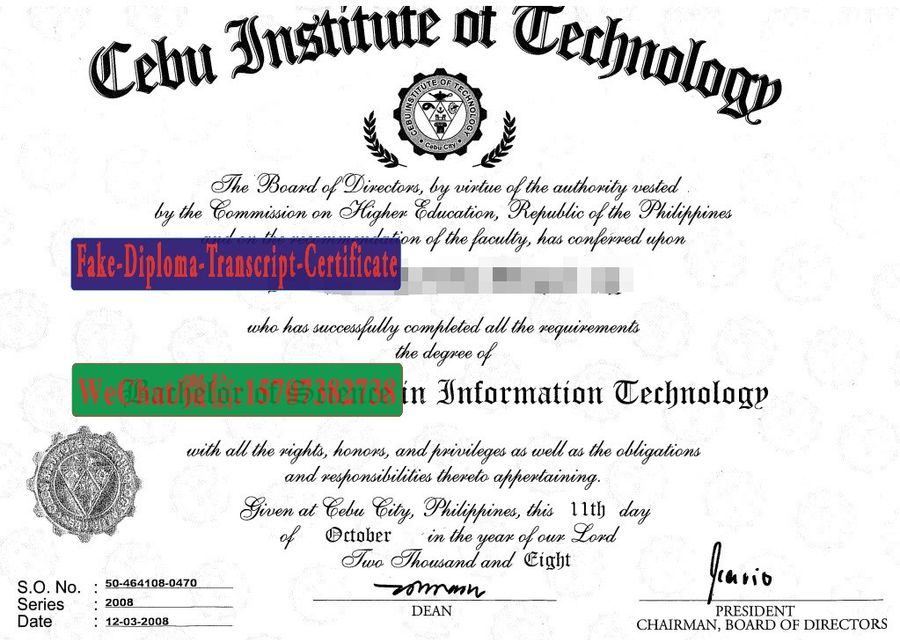 Buy Cebu Institute of Technology Diploma Online