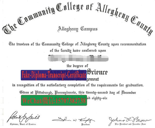 Buy Community College of Allegheny County Diploma Online