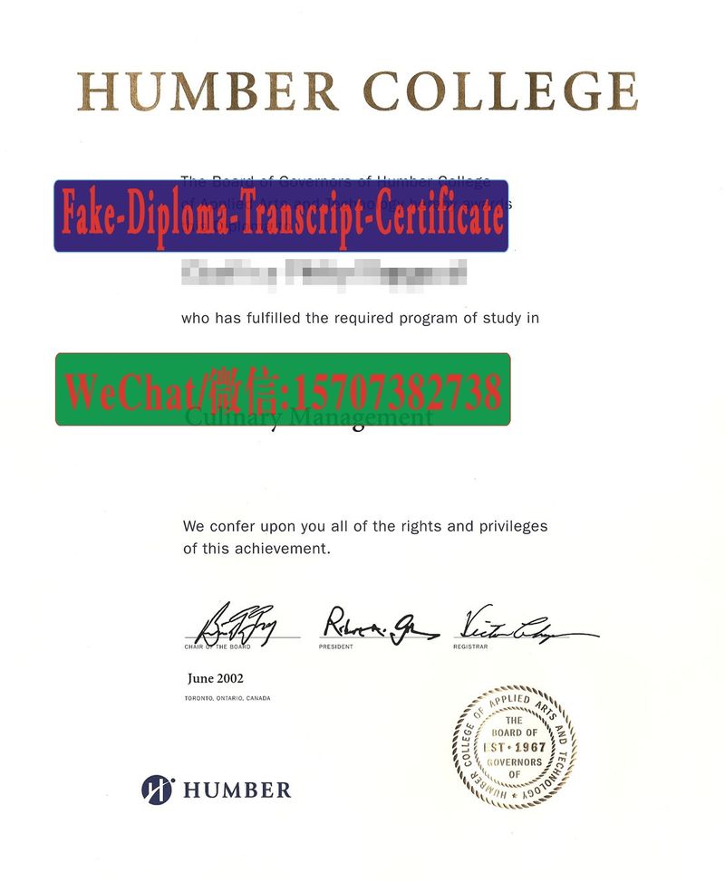 Buy fake Humber College Diploma