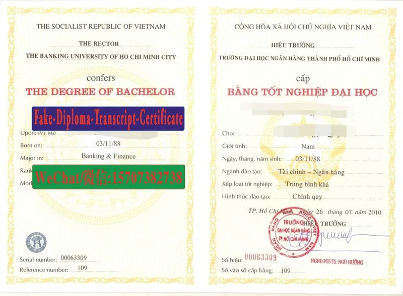 Fake Ho Chi Minh City Banking University Diploma Transcript