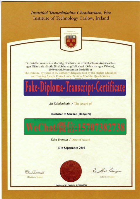 Fake Institute of Technology Carlow Diploma Transcript