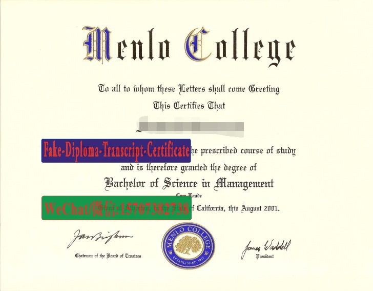 Fake Menlo College Diploma Degree