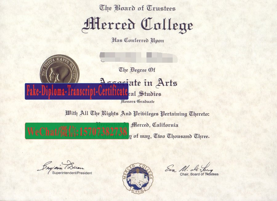 Fake Merced College Diploma Degree