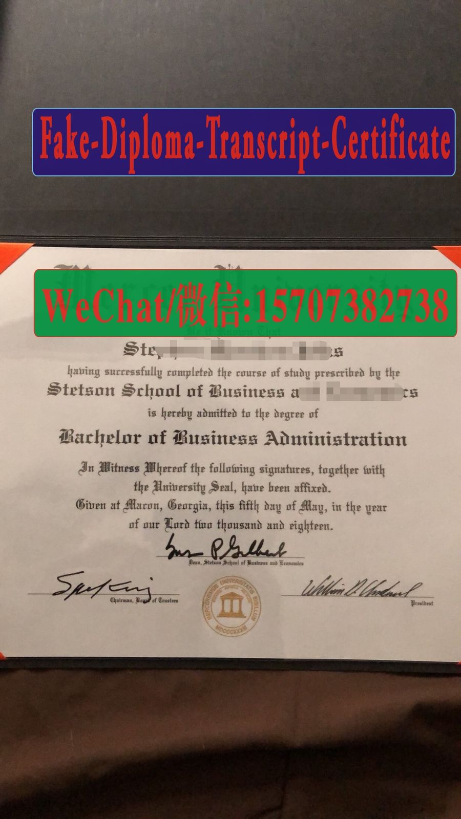 Fake Mercer University Diploma Degree