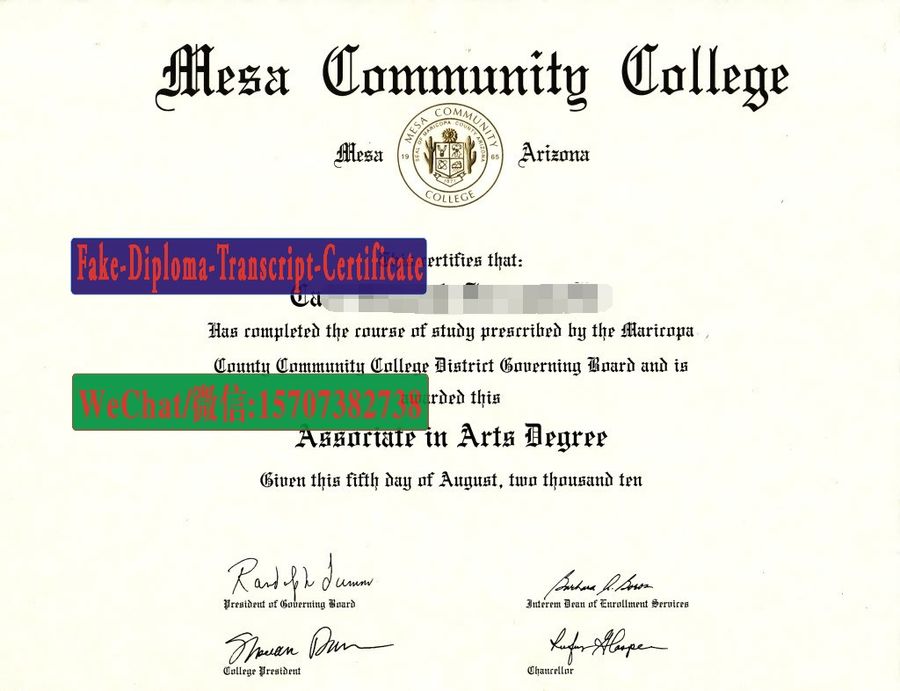 Fake Mesa Community College Diploma Degree