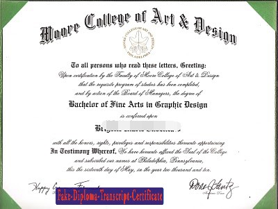 Fake Moore College of Art and Design Diploma Degree