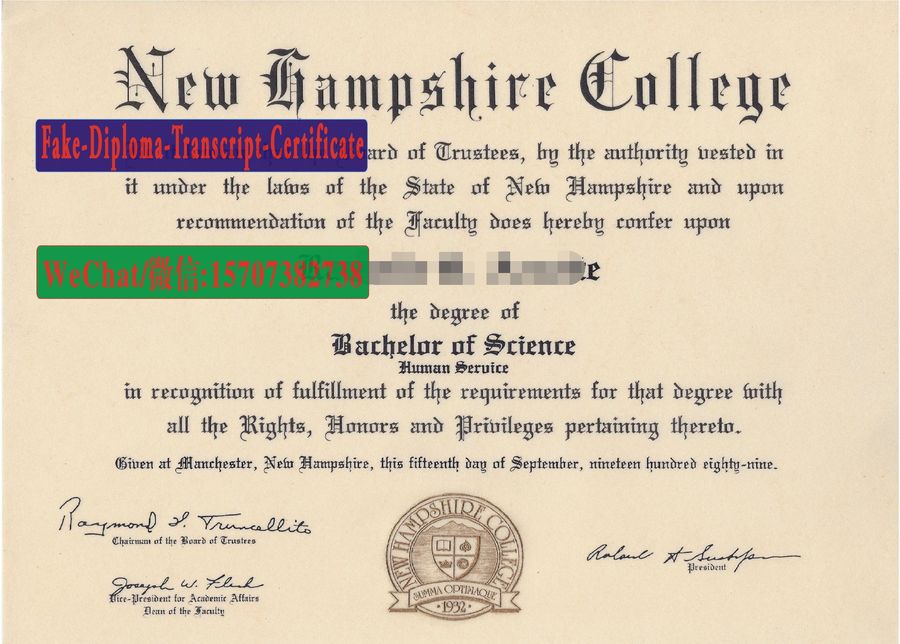 Fake New Hampshire College Diploma Degree