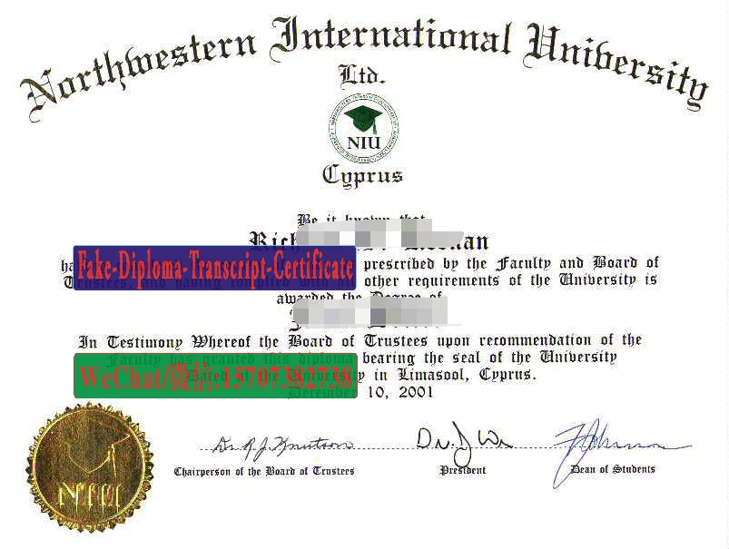 Fake Northwestern International University Diploma Degree