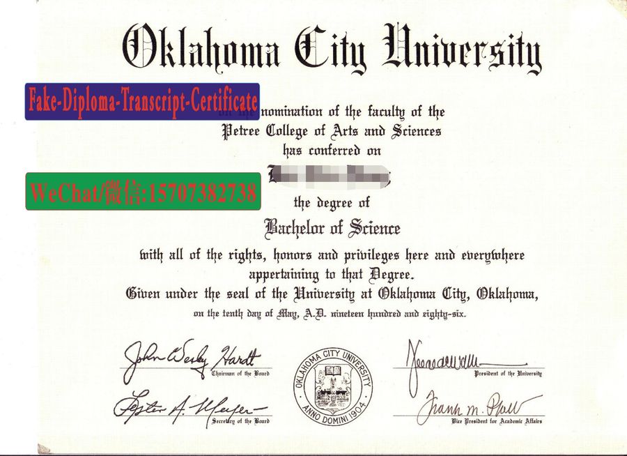 Fake Oklahoma City University Diploma Degree