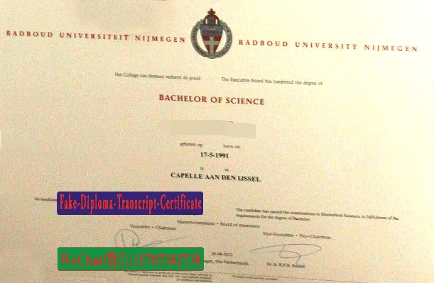 Fake Radboud Universiteit Nijmegen Diploma Transcript
