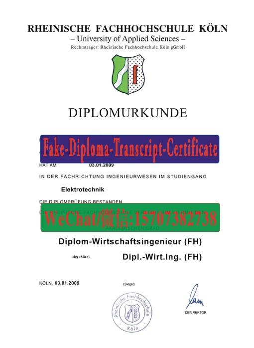 Fake Rheinische Fachhochschule Koln Diploma Transcript