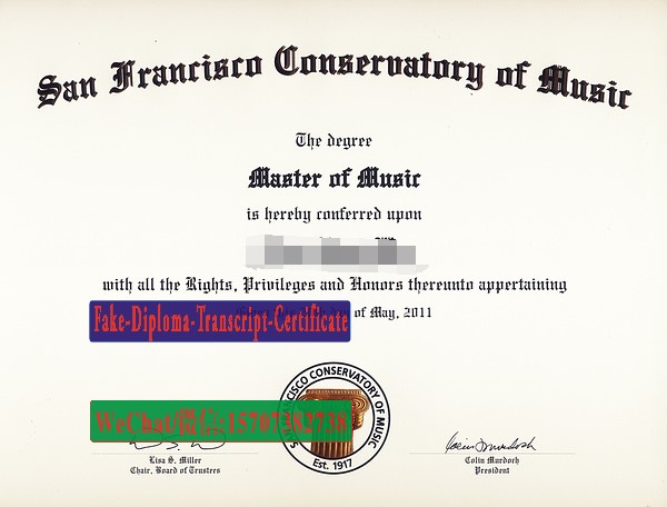 Fake San Francisco Conservatory of Music Diploma Degree