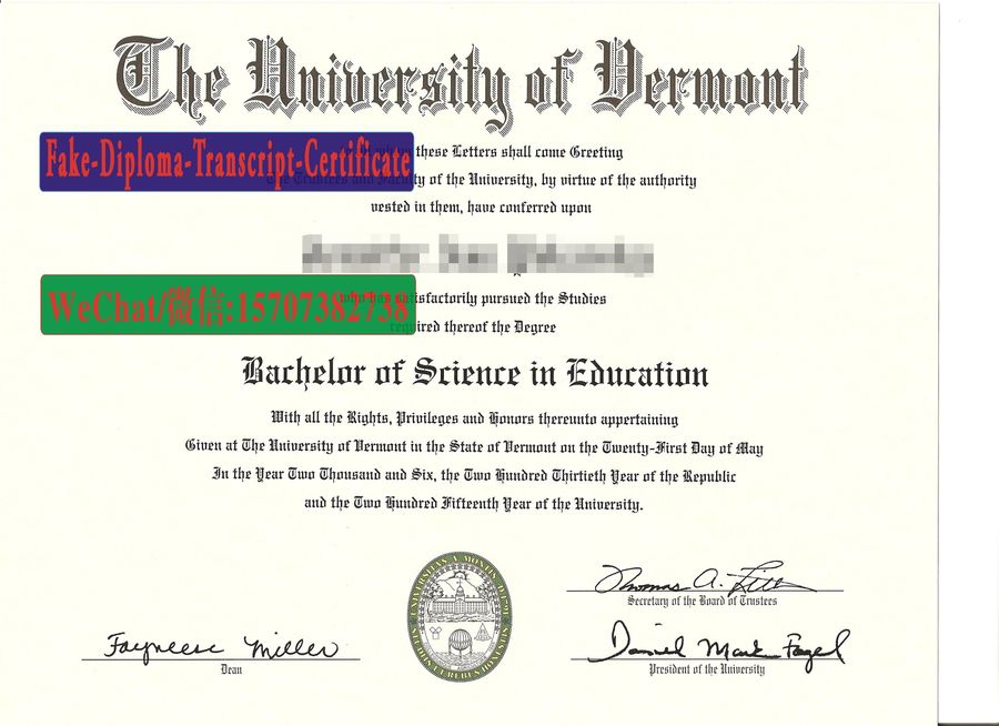 Fake The University of Vermont Diploma Makers