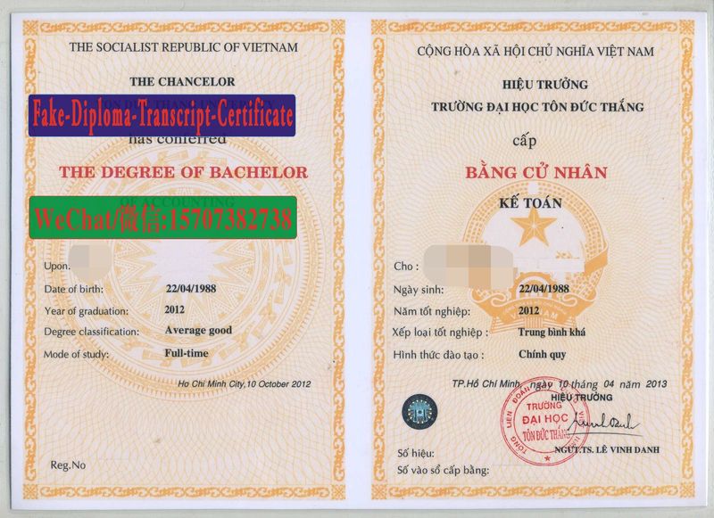 Fake Ton Duc Thang University Diploma Transcript