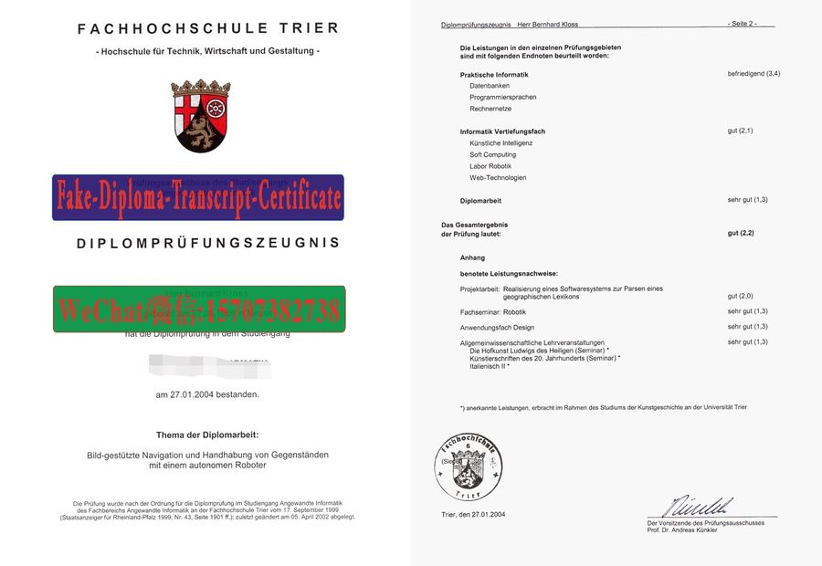 Order Fakes Fachhochschule Trier Diploma