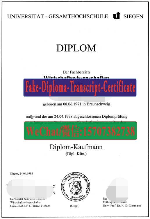Order Fakes University Gesamthochschule Siegen Diploma