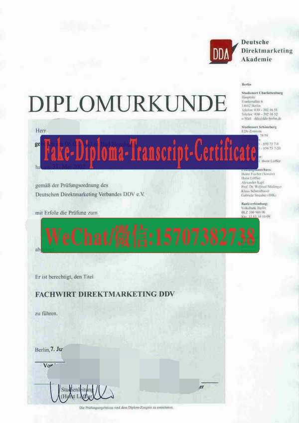 Order Fakes deutsche direktmarketing akademie Diploma