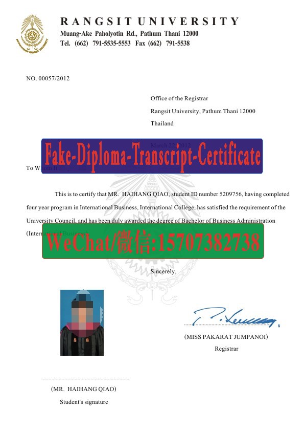 Where to order fake Rangsit University Diploma